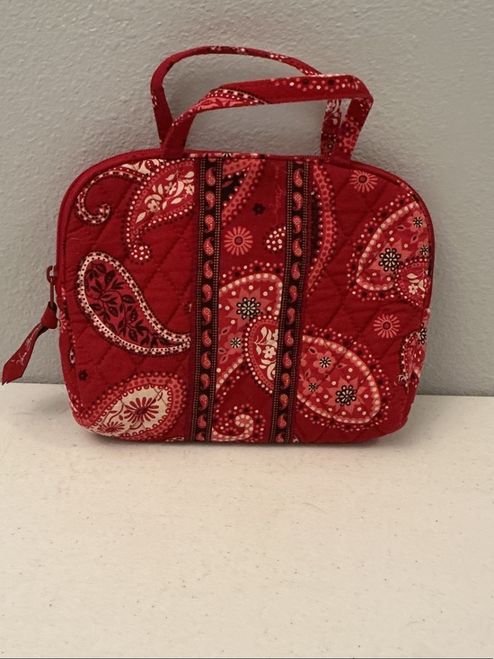 Vera Bradley Handbags - Vera Bradley Red Quilted Paisley Cosmetic Tote